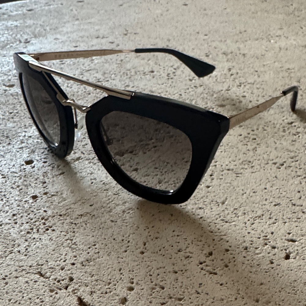 Prada Black and Silver Sunglasses